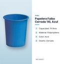 PAPELERA FAIBO CERRADA 14L AZUL - características principales