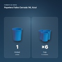 PAPELERA FAIBO CERRADA 14L AZUL - formato de venta: caja de 6