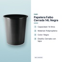 PAPELERA FAIBO CERRADA 14L NEGRA - características principales