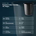 PAPELERA FAIBO CERRADA 14L NEGRA - resumen de atributos