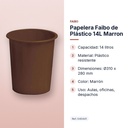 PAPELERA FAIBO DE PLÁSTICO 14L MARRON  - características principales