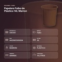PAPELERA FAIBO DE PLÁSTICO 14L MARRON  - resumen de atributos