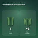 PAPELERA FAIBO DE PLÁSTICO 14L VERDE  - formato de venta: caja de 6