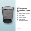 PAPELERA REJILLA GRANDE COLOR NEGRO - características principales