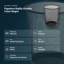 PAPELERA REJILLA GRANDE COLOR NEGRO - resumen de atributos