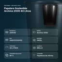 PAPELERA SOSTENIBLE ARCHIVO 2000 40 LITROS - resumen de atributos