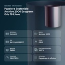 PAPELERA SOSTENIBLE ARCHIVO 2000 ECOGREEN GRIS 18 LITROS - resumen de atributos