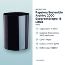 PAPELERA SOSTENIBLE ARCHIVO 2000 ECOGREEN NEGRO 18 LITROS - características principales