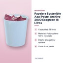 PAPELERA SOSTENIBLE AZUL PASTEL ARCHIVO 2000 ECOGREEN 18 LITROS - características principales