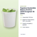 PAPELERA SOSTENIBLE BLANCO ARCHIVO 2000 ECOGREEN 18 LITROS - características principales