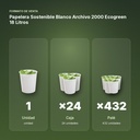 PAPELERA SOSTENIBLE BLANCO ARCHIVO 2000 ECOGREEN 18 LITROS - formato de venta: caja de 24, palé de 432