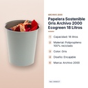 PAPELERA SOSTENIBLE GRIS ARCHIVO 2000 ECOGREEN 18 LITROS - características principales