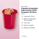 PAPELERA SOSTENIBLE ROJO ARCHIVO 2000 ECOGREEN 18 LITROS - características principales