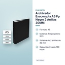 ARCHIVADOR EXACOMPTA A5 PP NEGRO 2 ANILLAS 30MM - características principales