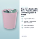 PAPELERA SOSTENIBLE ROSA PASTEL ARCHIVO 2000 ECOGREEN 18 LITROS - características principales