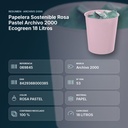 PAPELERA SOSTENIBLE ROSA PASTEL ARCHIVO 2000 ECOGREEN 18 LITROS - resumen de atributos
