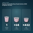 PAPELERA SOSTENIBLE ROSA PASTEL ARCHIVO 2000 ECOGREEN 18 LITROS - formato de venta: caja de 24, palé de 432