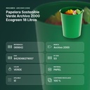 PAPELERA SOSTENIBLE VERDE ARCHIVO 2000 ECOGREEN 18 LITROS - resumen de atributos