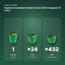 PAPELERA SOSTENIBLE VERDE ARCHIVO 2000 ECOGREEN 18 LITROS - formato de venta: caja de 24, palé de 432