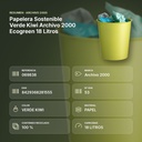 PAPELERA SOSTENIBLE VERDE KIWI ARCHIVO 2000 ECOGREEN 18 LITROS - resumen de atributos