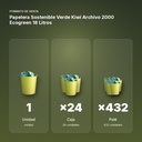 PAPELERA SOSTENIBLE VERDE KIWI ARCHIVO 2000 ECOGREEN 18 LITROS - formato de venta: caja de 24, palé de 432