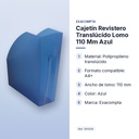 CAJETÍN REVISTERO TRANSLÚCIDO LOMO 110 MM AZUL - características principales