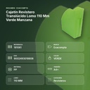 CAJETÍN REVISTERO TRANSLÚCIDO LOMO 110 MM VERDE MANZANA - resumen de atributos