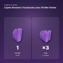 CAJETÍN REVISTERO TRANSLÚCIDO LOMO 110 MM VIOLETA - formato de venta: caja de 3