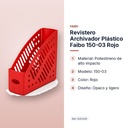 REVISTERO ARCHIVADOR PLÁSTICO FAIBO 150-03 ROJO  - características principales