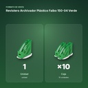 REVISTERO ARCHIVADOR PLÁSTICO FAIBO 150-04 VERDE - formato de venta: caja de 10