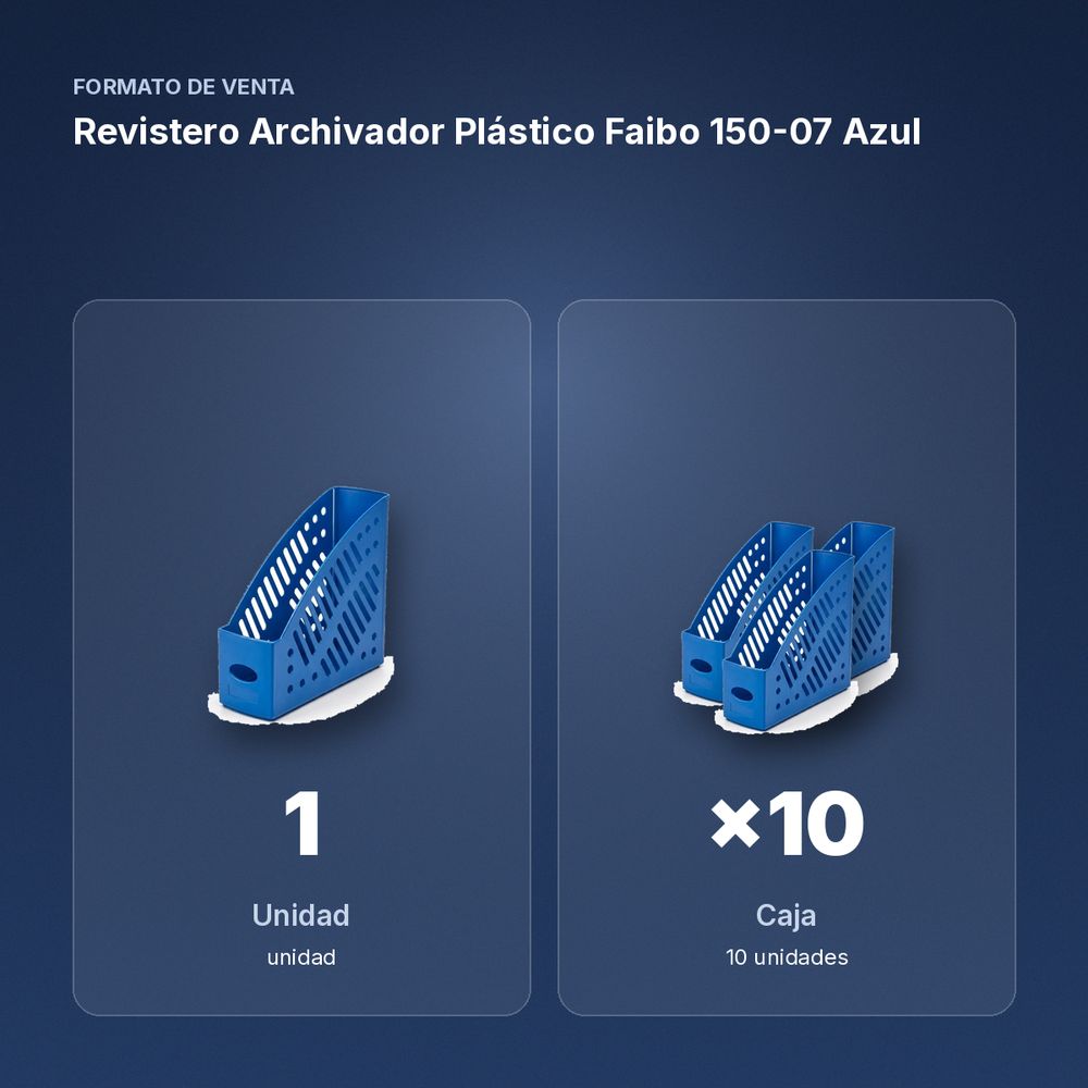 REVISTERO ARCHIVADOR PLÁSTICO FAIBO 150-07 AZUL - formato de venta: caja de 10