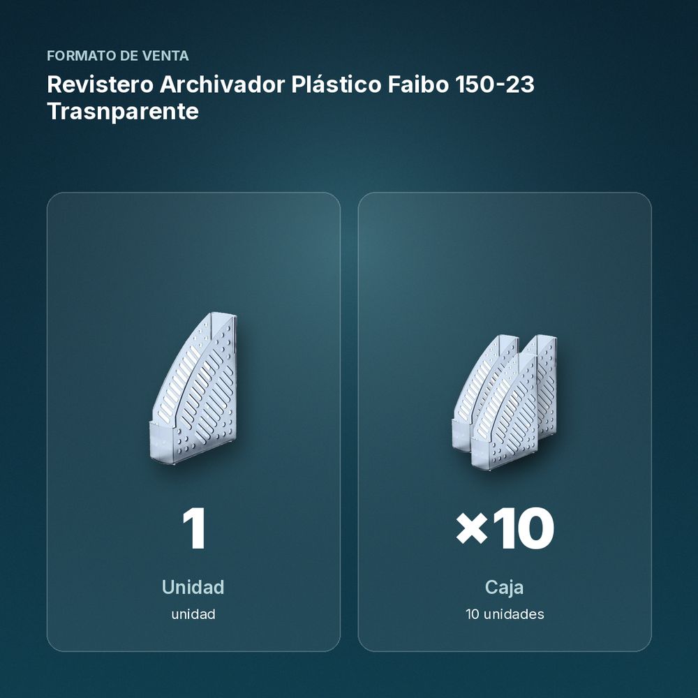 REVISTERO ARCHIVADOR PLÁSTICO FAIBO 150-23 TRASNPARENTE  - formato de venta: caja de 10