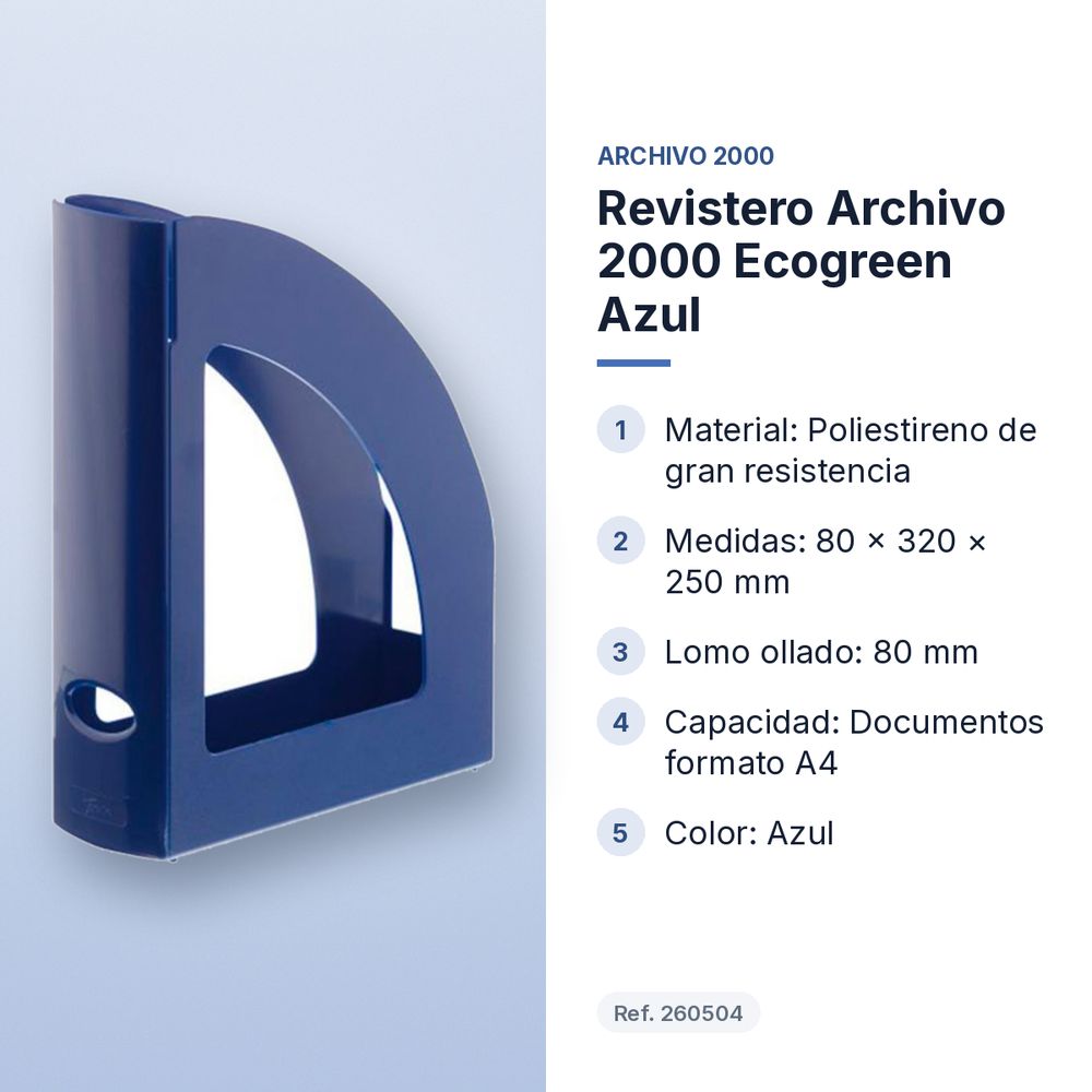 REVISTERO ARCHIVO 2000 ECOGREEN AZUL - características principales