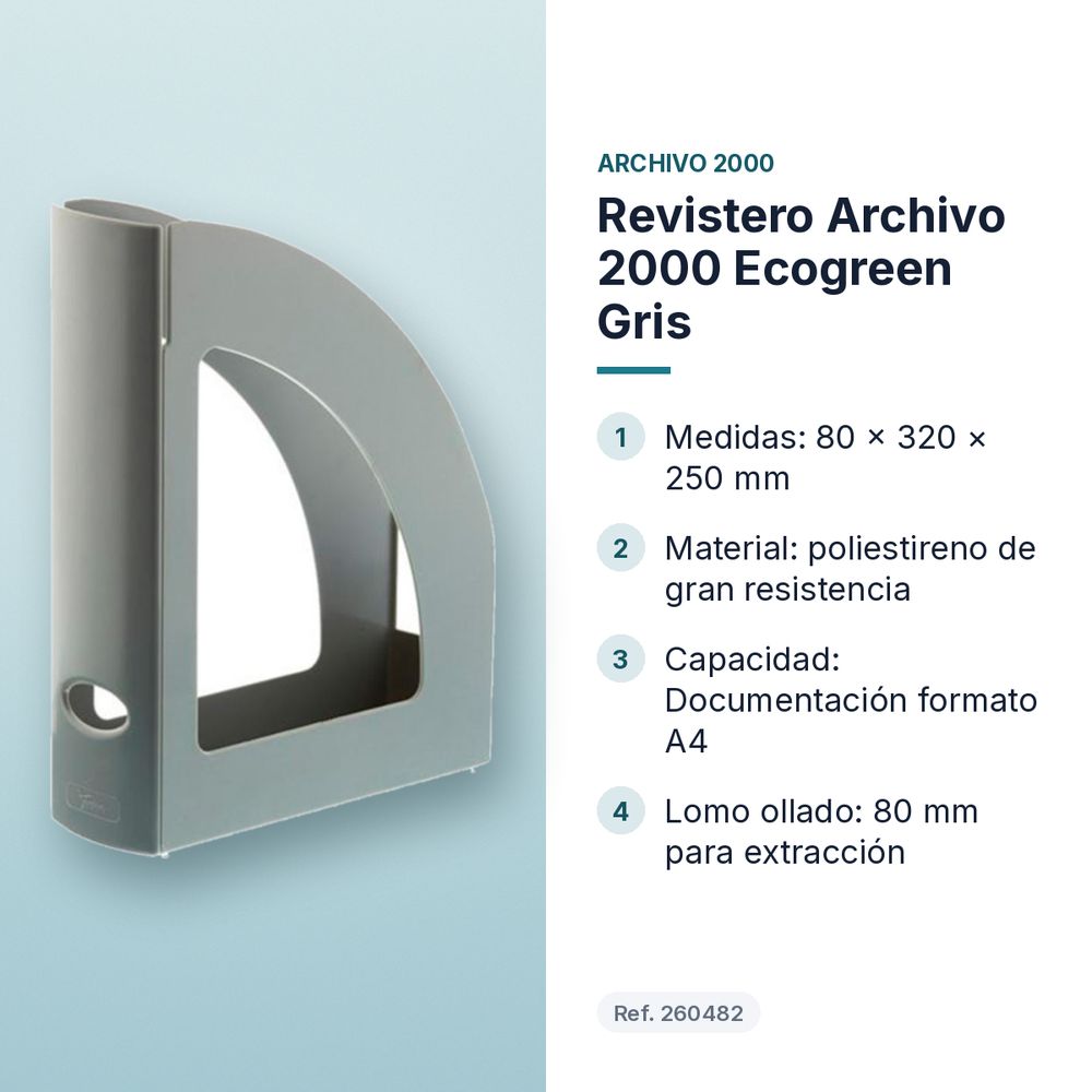 REVISTERO ARCHIVO 2000 ECOGREEN GRIS - características principales