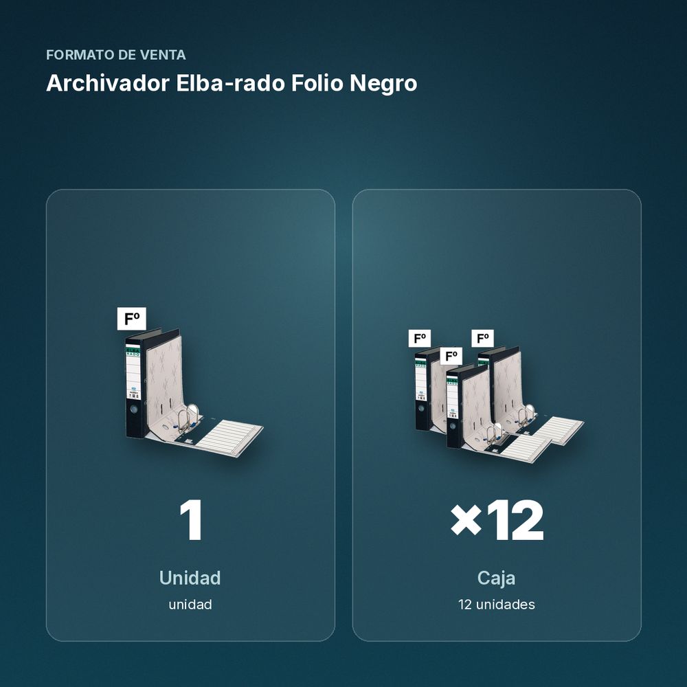 ARCHIVADOR ELBA-RADO FOLIO NEGRO  - formato de venta: caja de 12