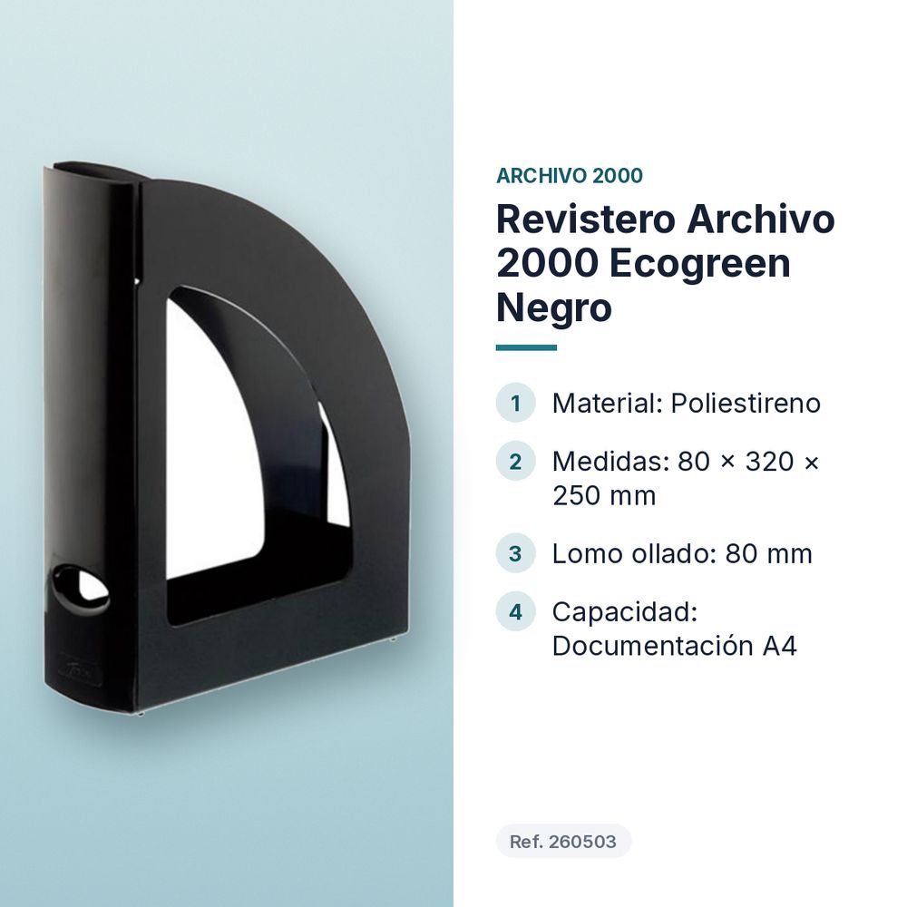 REVISTERO ARCHIVO 2000 ECOGREEN NEGRO - características principales