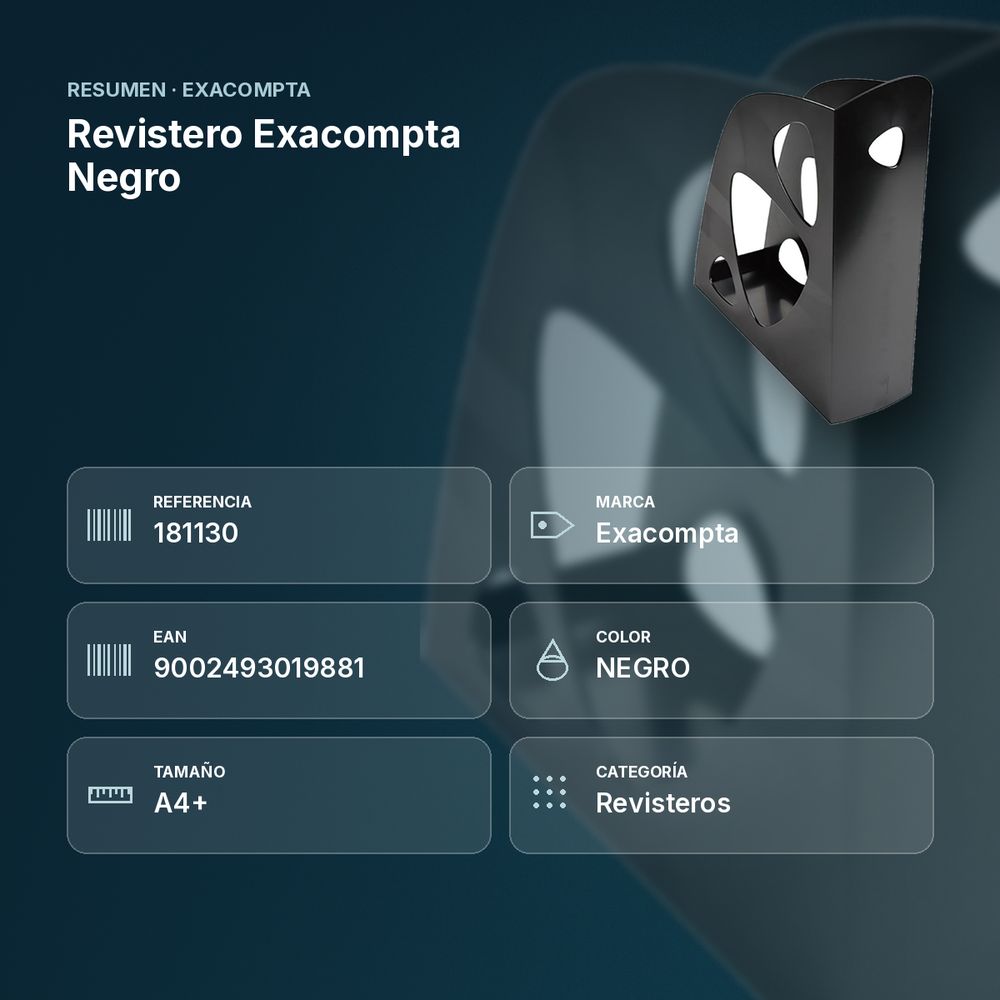 REVISTERO EXACOMPTA NEGRO  - resumen de atributos
