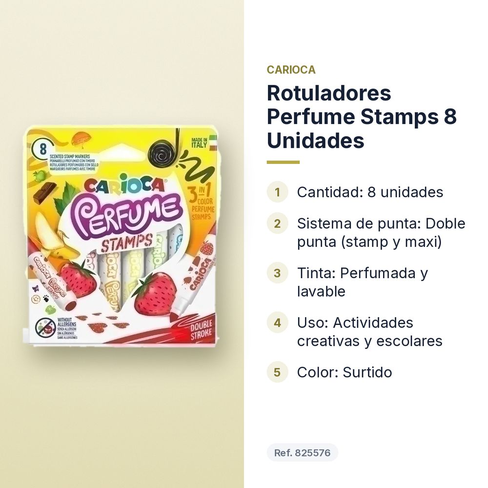 ROTULADORES PERFUME STAMPS 8 UNIDADES - características principales