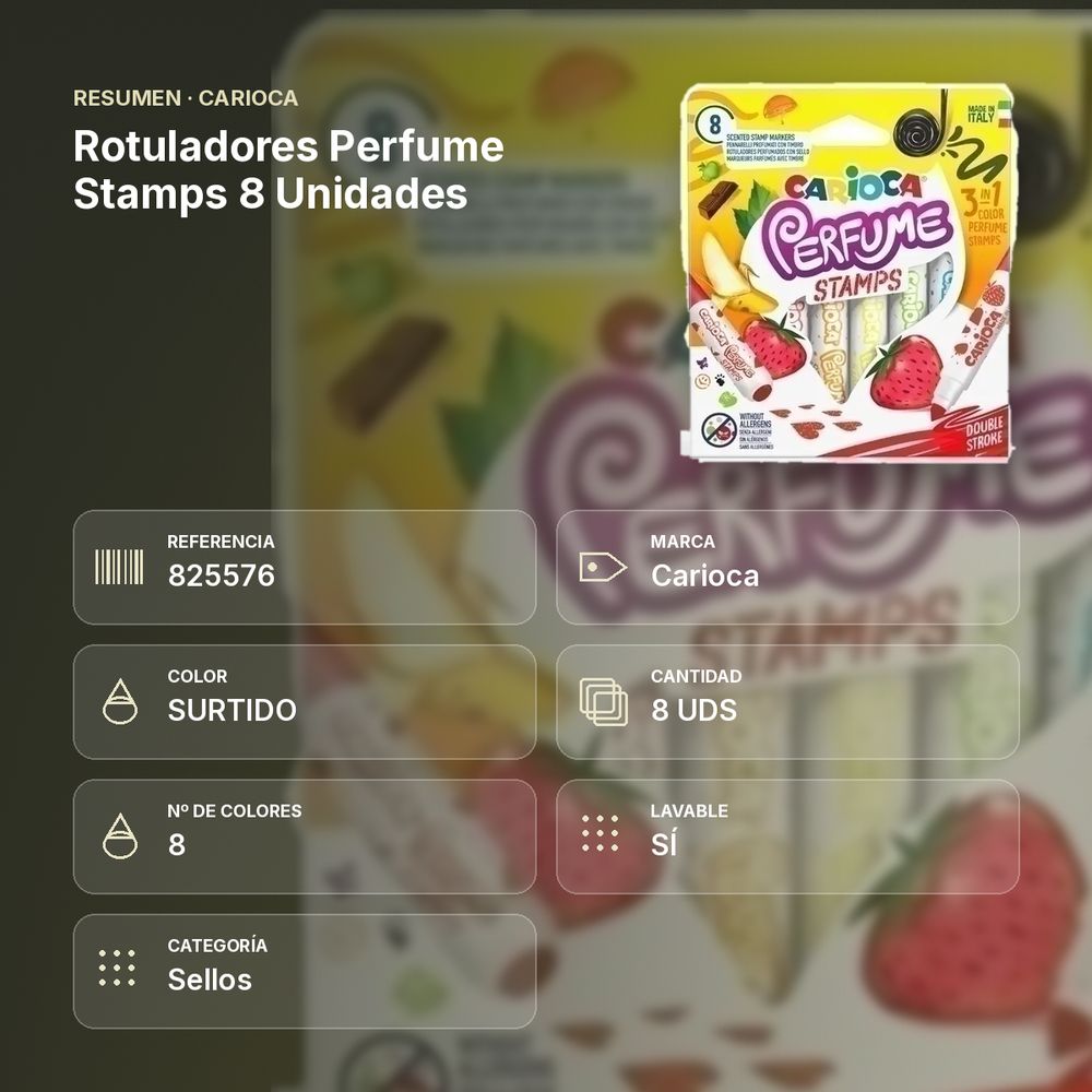 ROTULADORES PERFUME STAMPS 8 UNIDADES - resumen de atributos