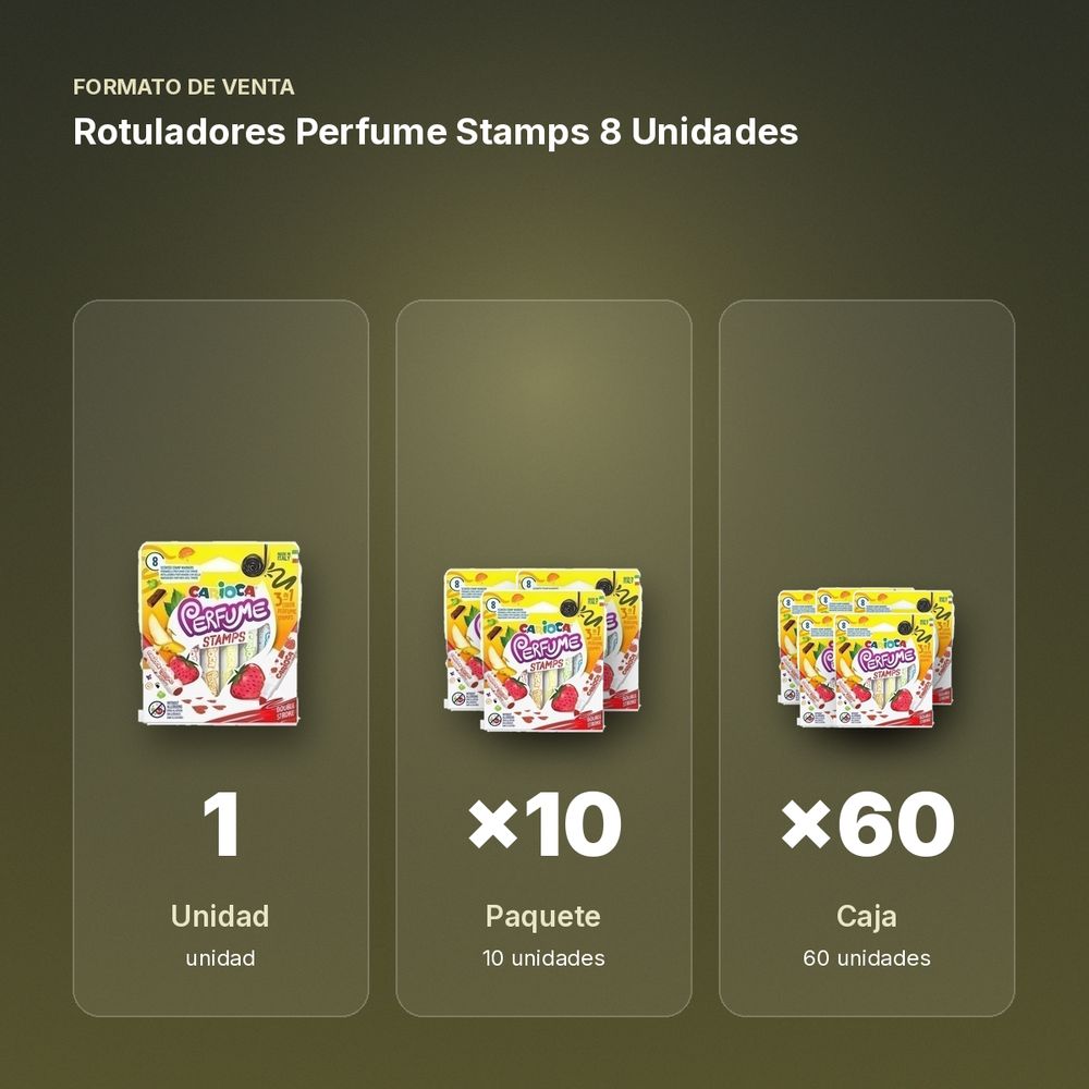 ROTULADORES PERFUME STAMPS 8 UNIDADES - formato de venta: paquete de 10, caja de 60