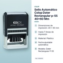 SELLO AUTOMÁTICO COLOP DATER RECTANGULAR P-55 40X60 MM - características principales