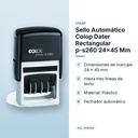 SELLO AUTOMÁTICO COLOP DATER RECTANGULAR P-S260 24X45 MM - características principales