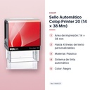 SELLO AUTOMÁTICO COLOP PRINTER 20 (14 × 38 MM) - características principales