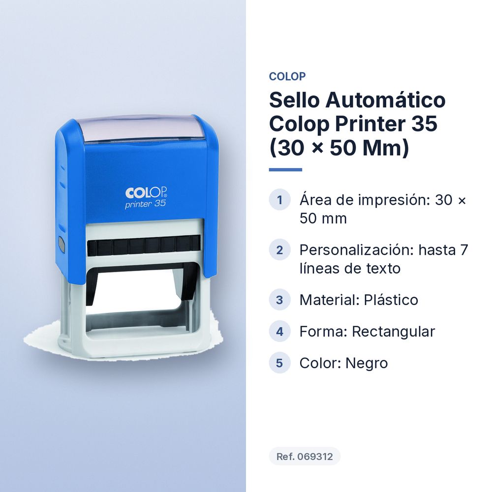 SELLO AUTOMÁTICO COLOP PRINTER 35 (30 × 50 MM) - características principales