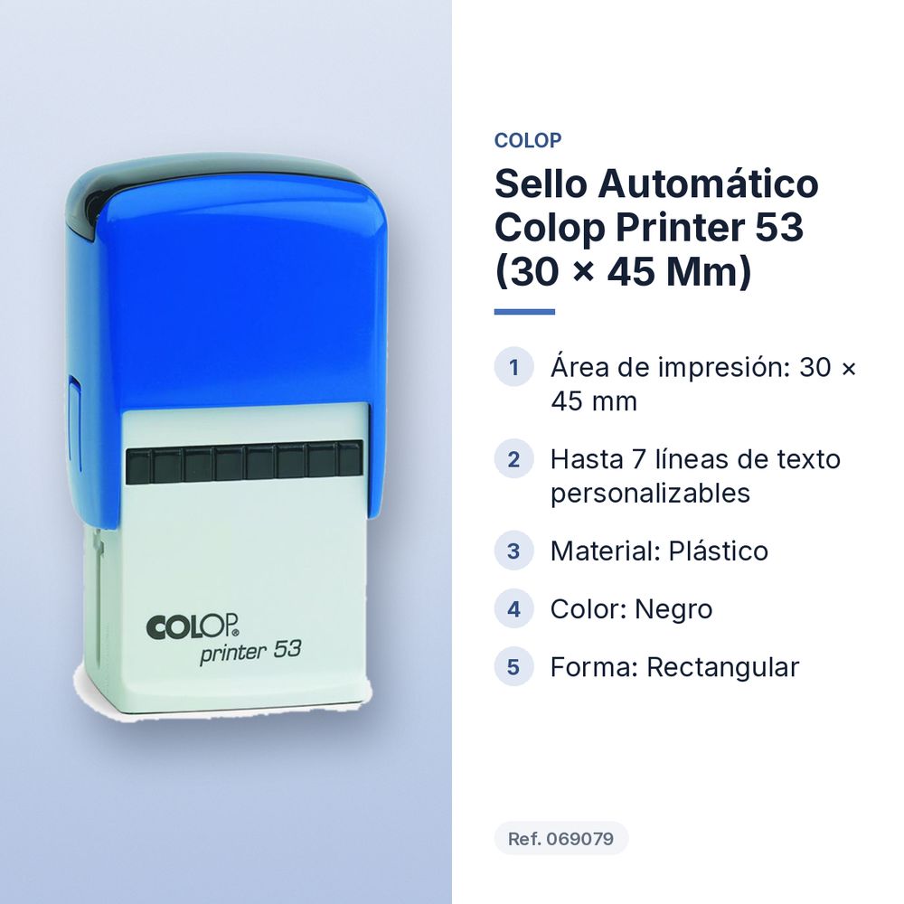 SELLO AUTOMÁTICO COLOP PRINTER 53 (30 × 45 MM) - características principales