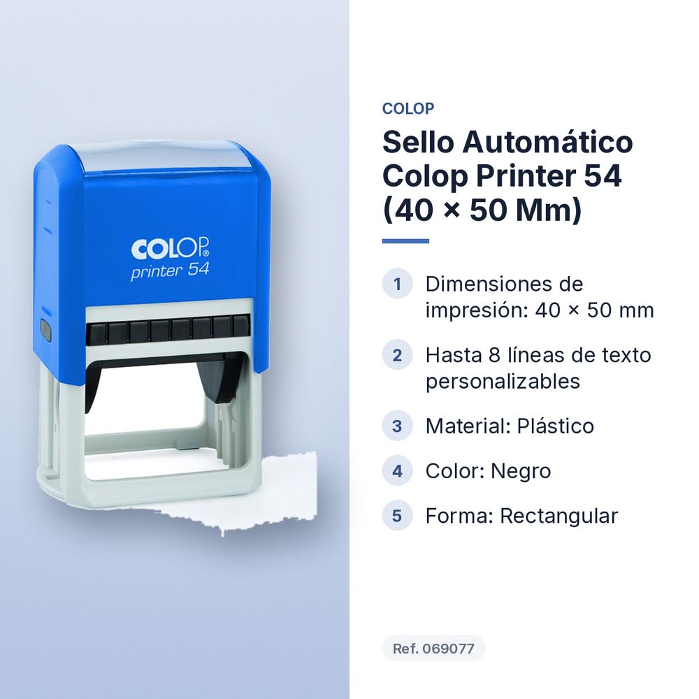 SELLO AUTOMÁTICO COLOP PRINTER 54 (40 × 50 MM) - características principales