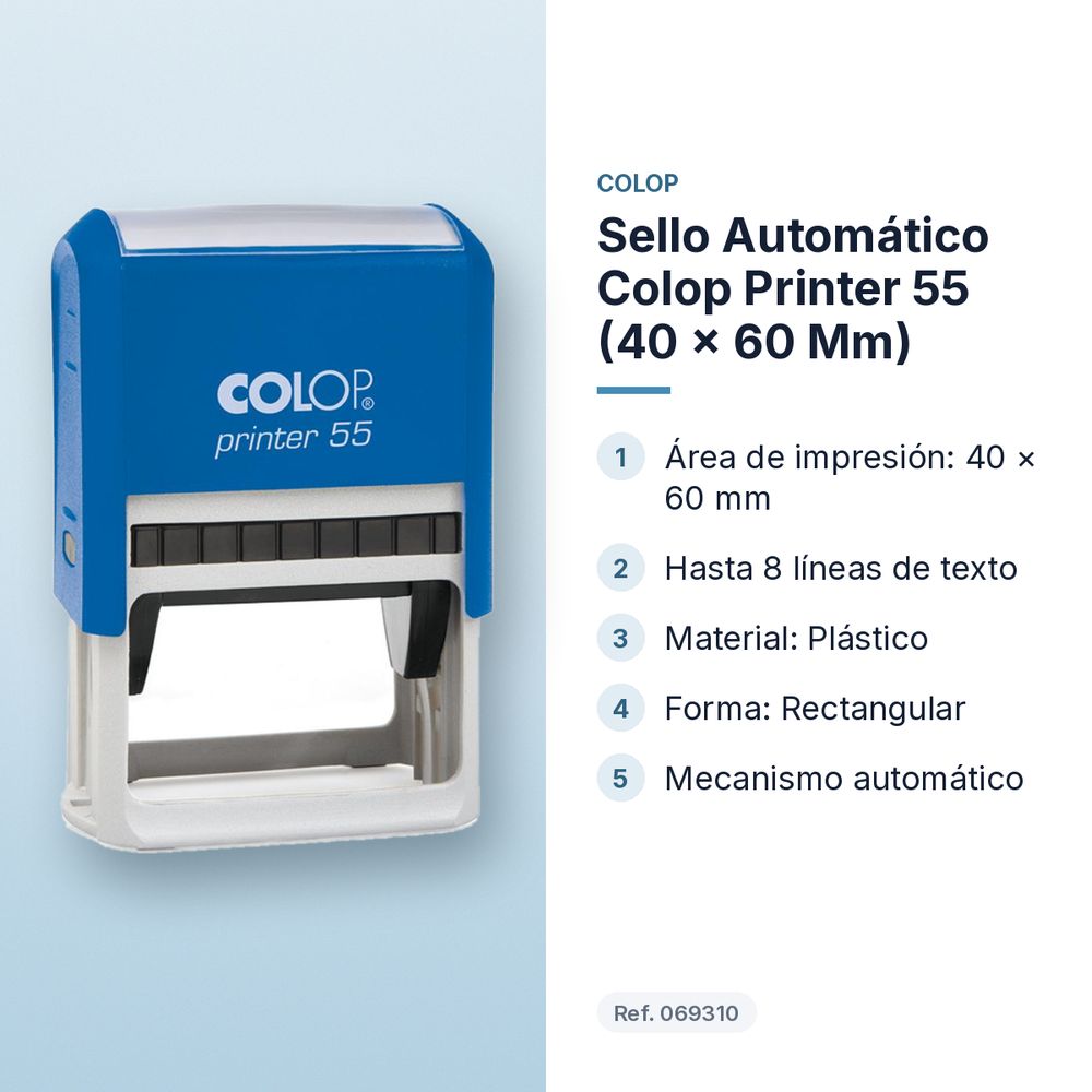 SELLO AUTOMÁTICO COLOP PRINTER 55 (40 × 60 MM) - características principales