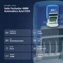 SELLO FECHADOR 4MM AUTOMÁTICO AZUL S120 - resumen de atributos