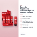BARRA DE PEGAMENTO ADHESIVO APLI 40 GRAMOS FORMATO STICK - características principales