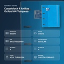 CARPEBLOCK 4 ANILLAS OXFORD A4 TURQUESA - resumen de atributos